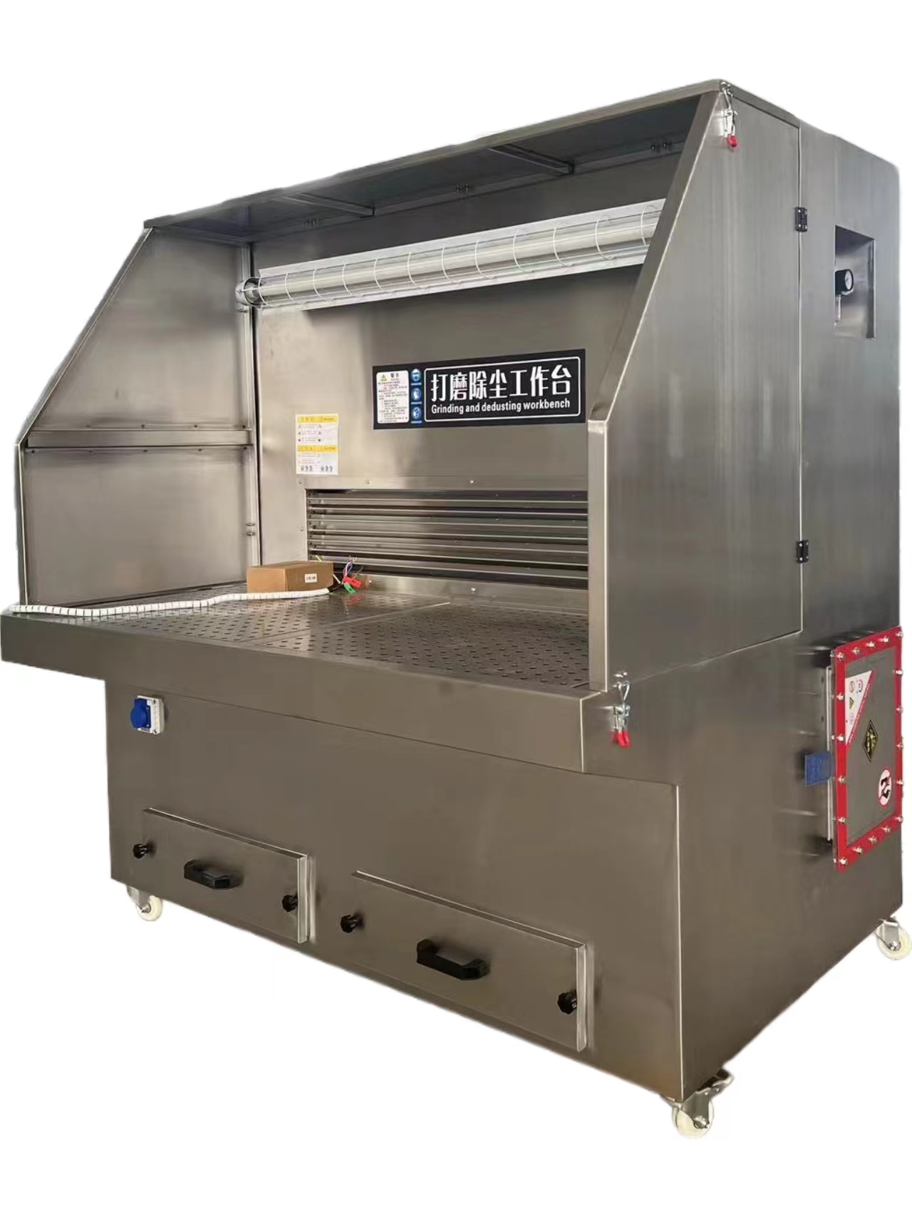 What is the nature of dust generated by food processing? Application of downdraft workbench